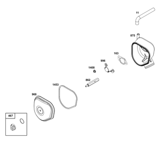 Part Location Diagram of 596698 Briggs and Stratton Shield, Carburetor